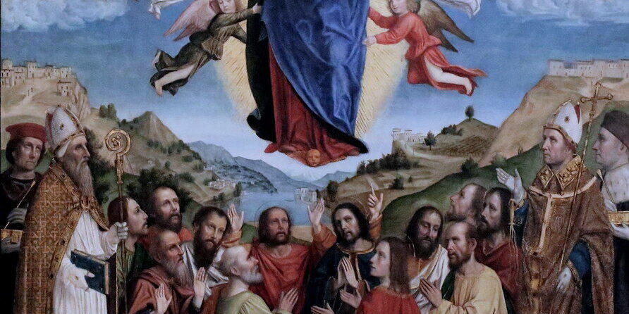 img 6961ea il bergognone (ambrogio da fossano) actif :1472 1523. milano. assomption et couronnement de la vierge. assumption and coronation of the virgin. milan pinacoteca brera
